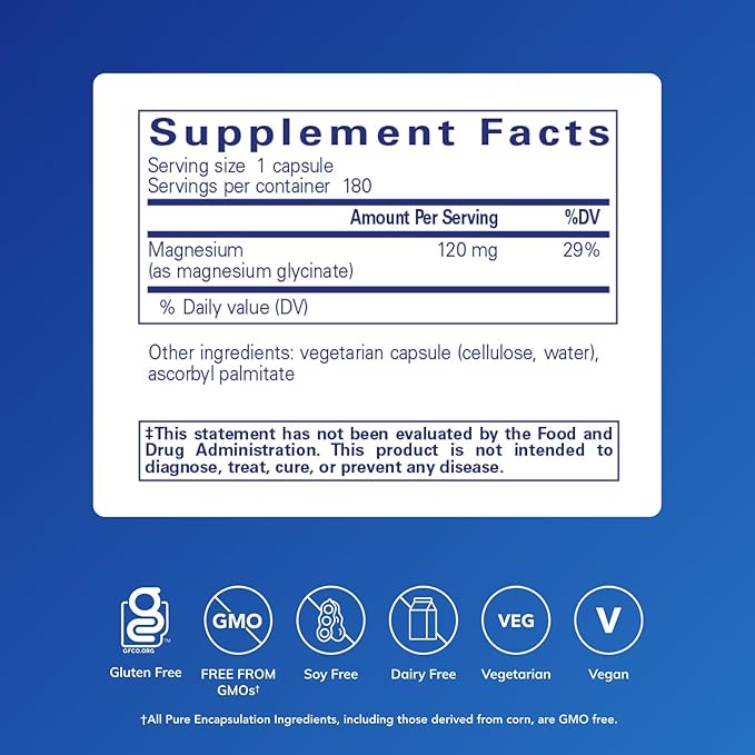 Pure Encapsulations Magnesium (Glycinate) - 180 Capsules
